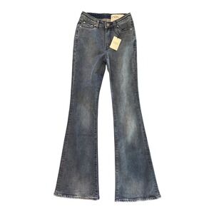 LNDN Landon‎ Denim Deep Blue Wash Flare Leg Jeans Women's Size 25